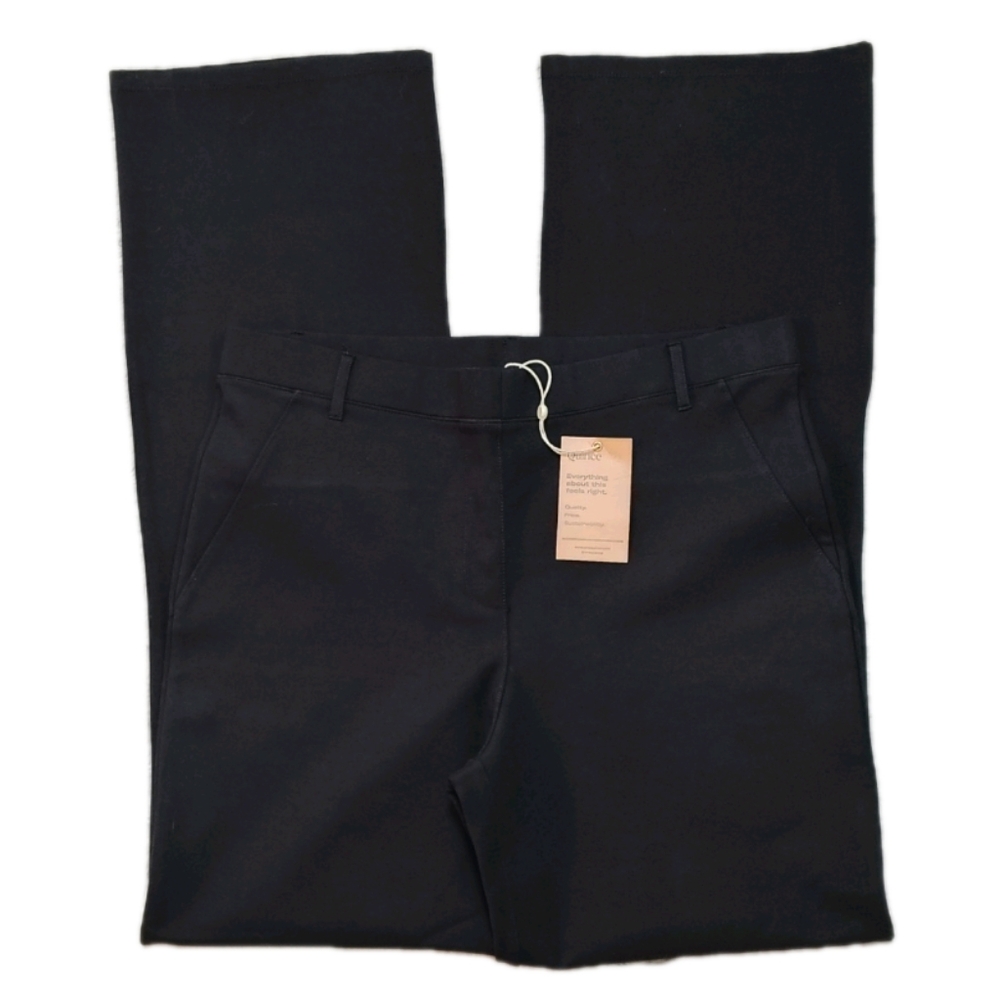 NWT Quince $108 Ultra Stretch Ponte Bootcut Pants Navy Women's Large CURRENT - Picture 5 of 10